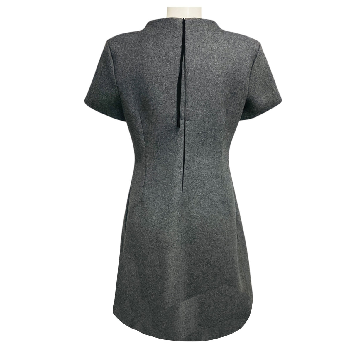 Dorothee Schumacher Grey Short Sleeved Flared Wool Dress with Cut Out Detail