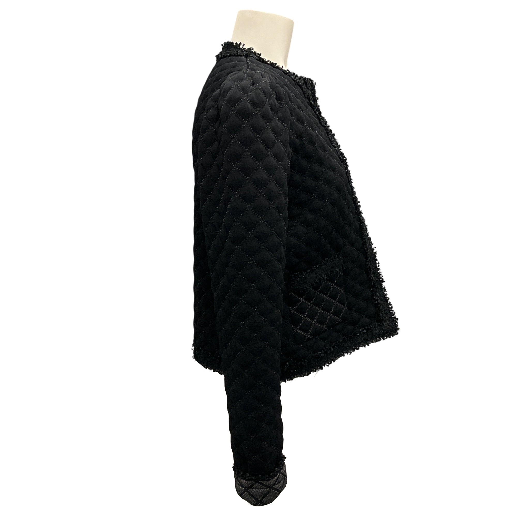 Sandro Black Hamy Quilted Cardigan