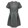 Load image into Gallery viewer, Dorothee Schumacher Grey Short Sleeved Flared Wool Dress with Cut Out Detail
