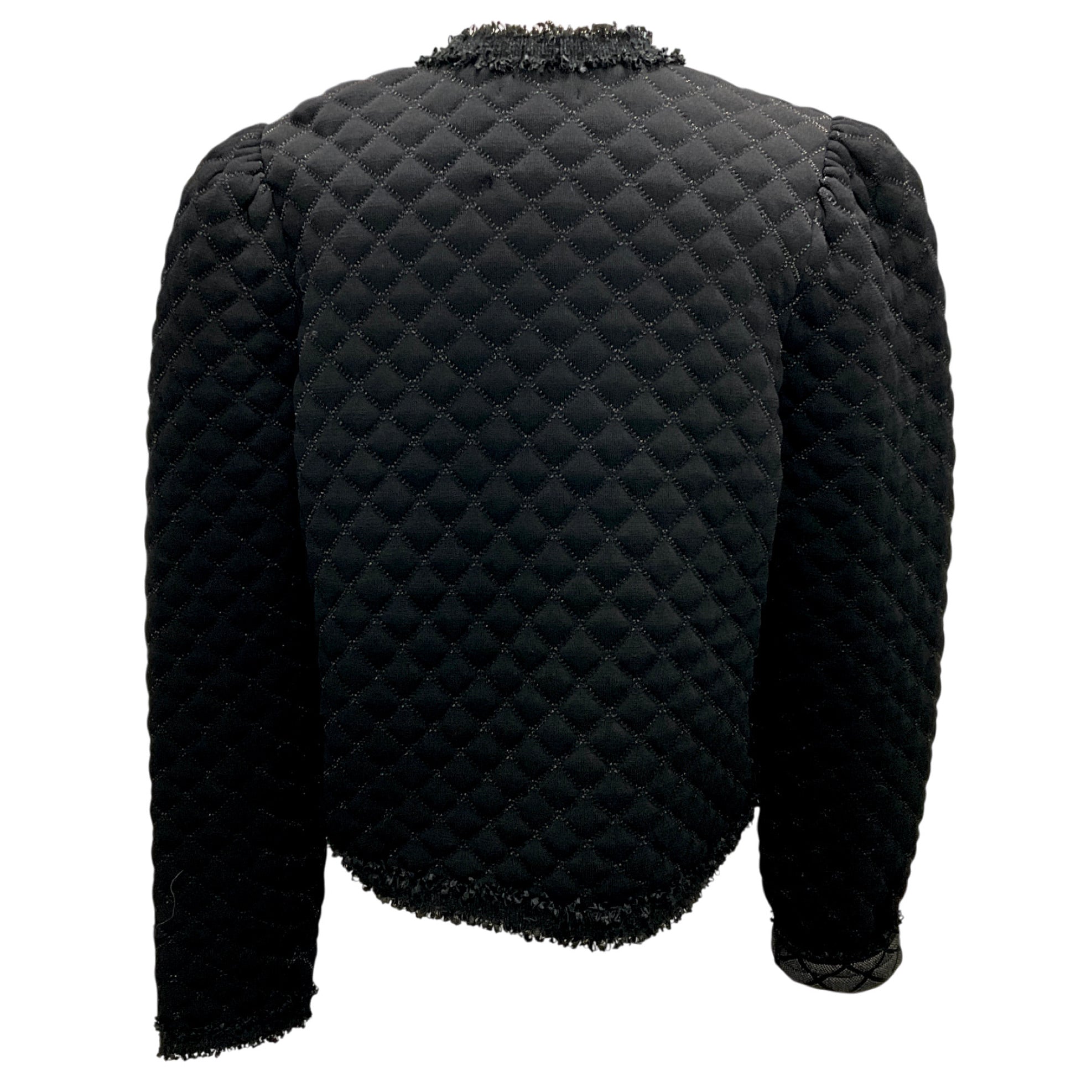 Sandro Black Hamy Quilted Cardigan