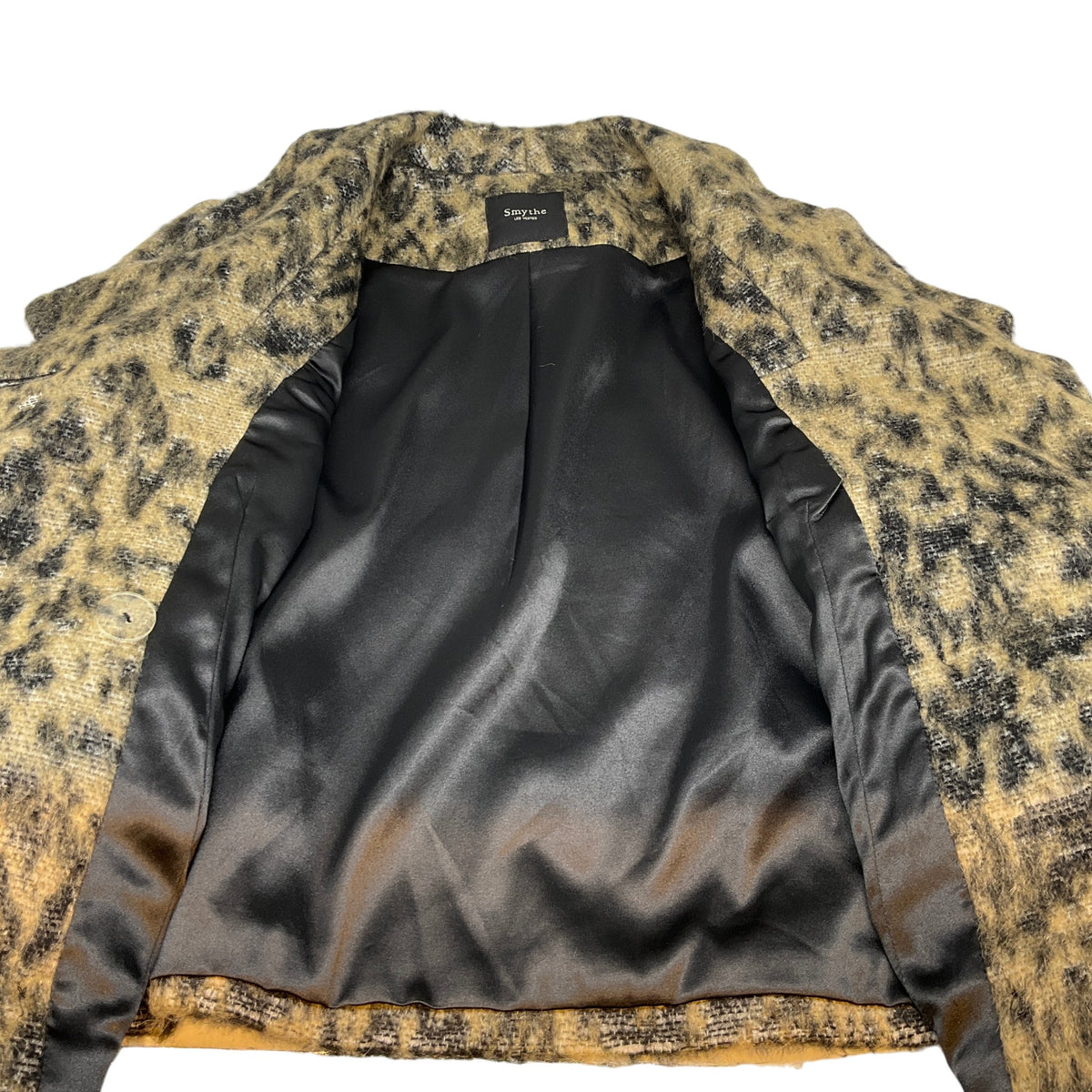Smythe Beige Leopard Mohair Double Breasted Jacket
