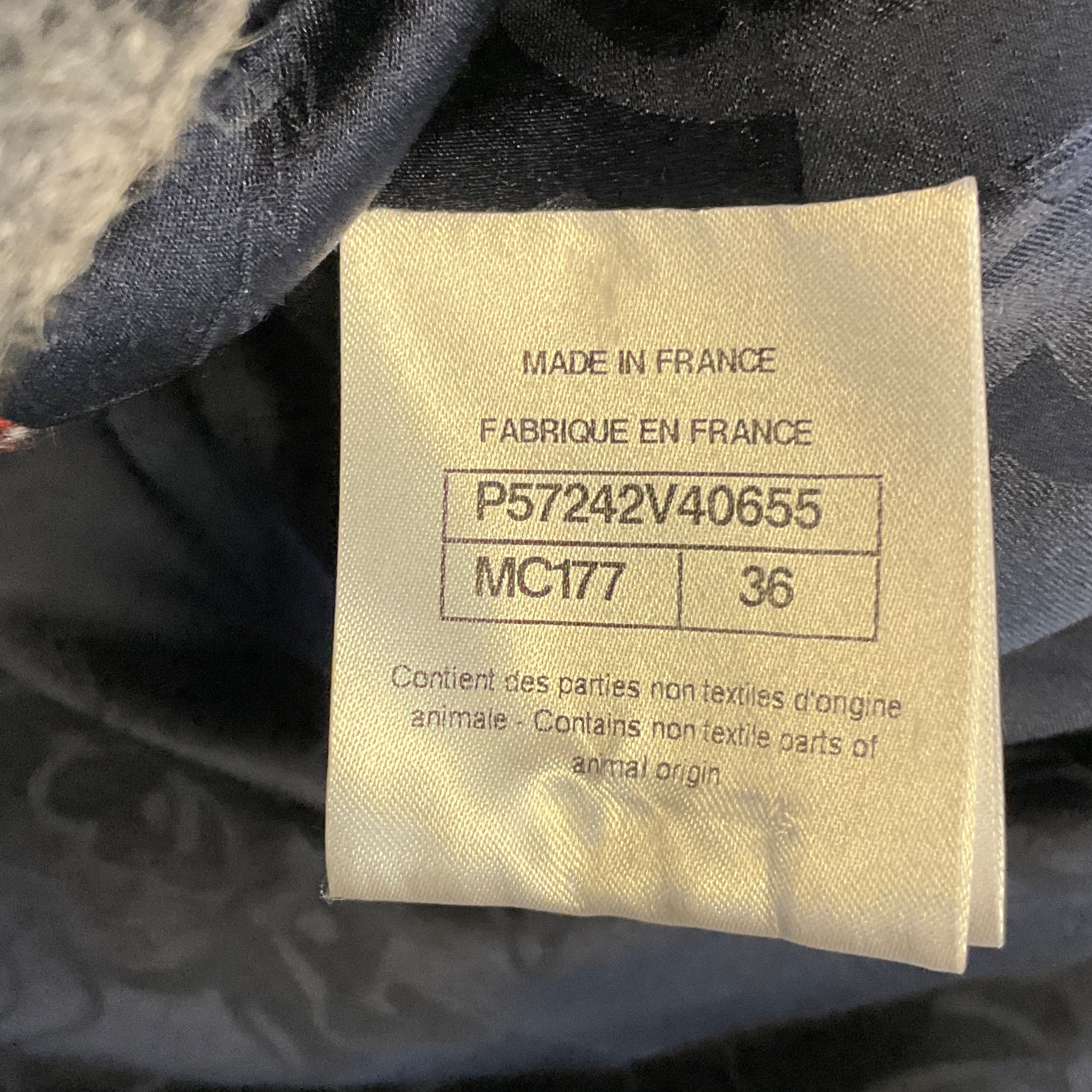 Chanel Red / Navy Blue Multi 2017 Double Breasted Wool Tweed Coat with CC Logo Buttons