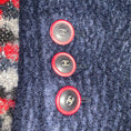 Load image into Gallery viewer, Chanel Red / Navy Blue Multi 2017 Double Breasted Wool Tweed Coat with CC Logo Buttons
