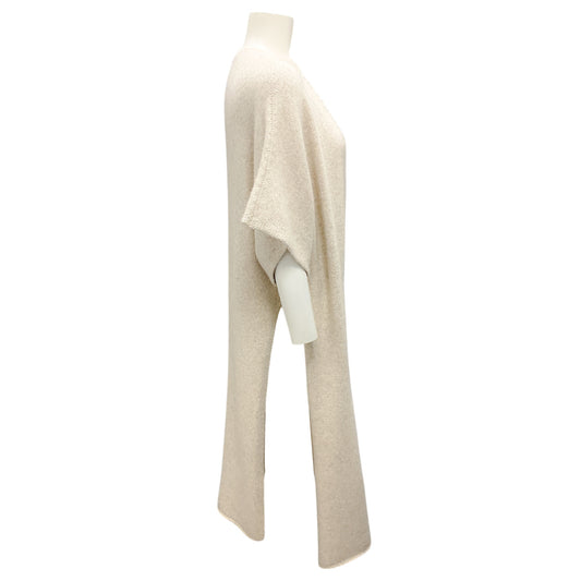 The Row Oatmeal Silk and Cashmere Knit Long Cardigan Sweater