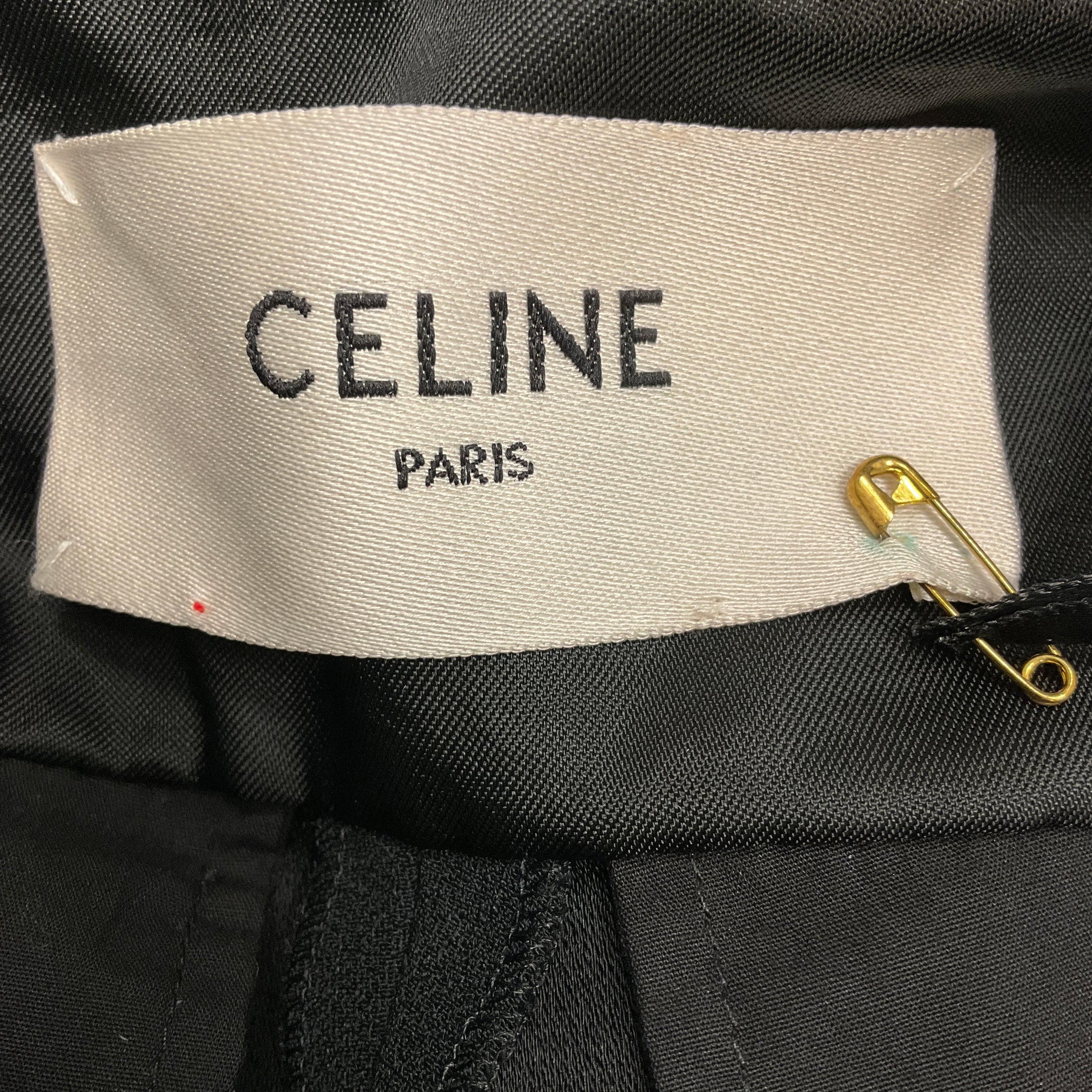 Celine Black Crepe Satin Jumpsuit with Chain Collar