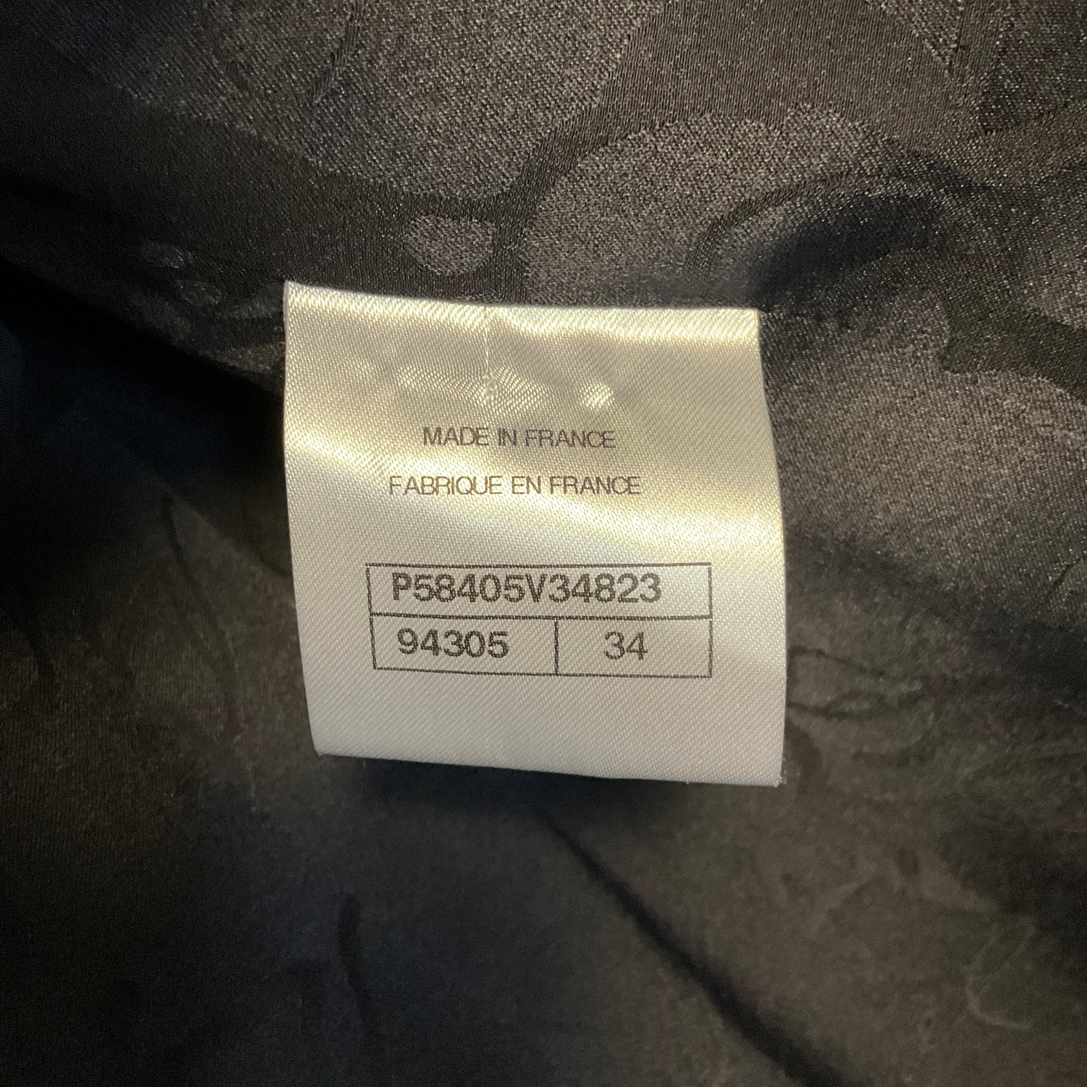 Chanel Black Silk Satin Trimmed Wool Tuxedo Style Coat with CC Logo Globe Buttons