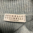 Load image into Gallery viewer, Brunello Cucinelli Light Blue Cashmere Knit Turtleneck Sweater with Monili
