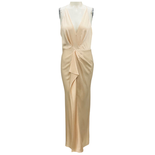 Simkhai Blush Giana Ruffled Satin Crepe Gown