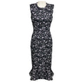 Load image into Gallery viewer, Erdem Black / Purple Floral Sleeveless Midi Dress
