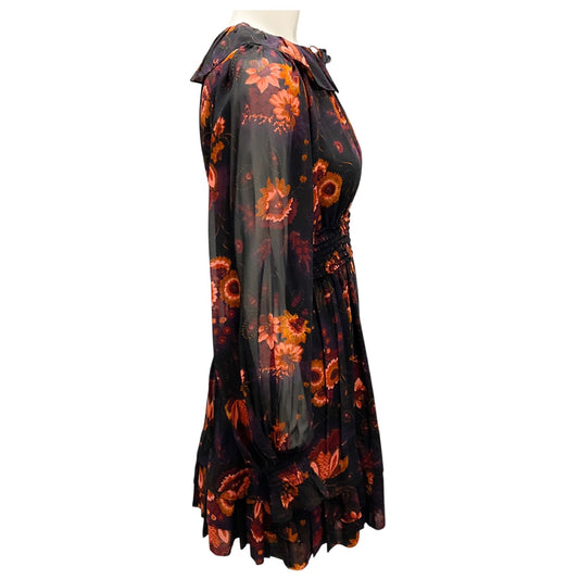 Ulla Johnson Black / Orange Valerian Print Adara Dress