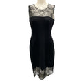 Load image into Gallery viewer, Ermanno Scervino Black Lace Trimmed Sleeveless Cashmere Knit Dress
