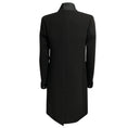 Load image into Gallery viewer, Chanel Black Silk Satin Trimmed Wool Tuxedo Style Coat with CC Logo Globe Buttons
