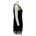 Load image into Gallery viewer, Ermanno Scervino Black Lace Trimmed Sleeveless Cashmere Knit Dress
