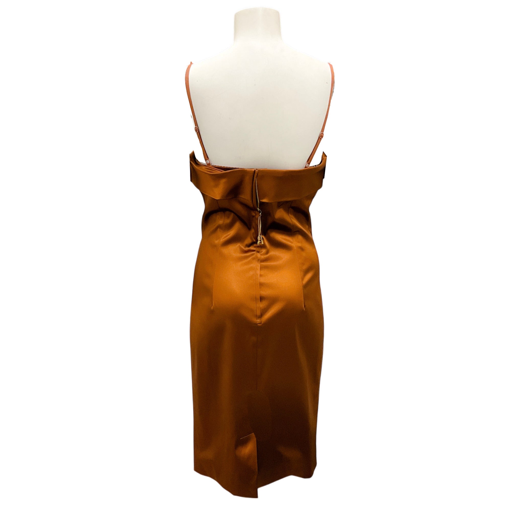 Dolce & Gabbana Copper Satin Bustier Dress