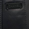 Load image into Gallery viewer, Chanel Vintage 2001 Dark Navy Blue Silk Lined Lambskin Leather Skirt with Logo Plate and Pleated Detail
