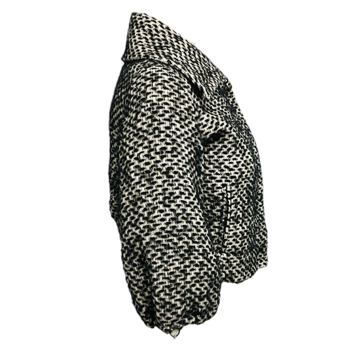 KaufmanFranco Black / White Cropped Wool and Mohair Tweed Jacket