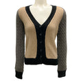 Load image into Gallery viewer, Rochas Tan / Grey / Black Wool Knit Cardigan
