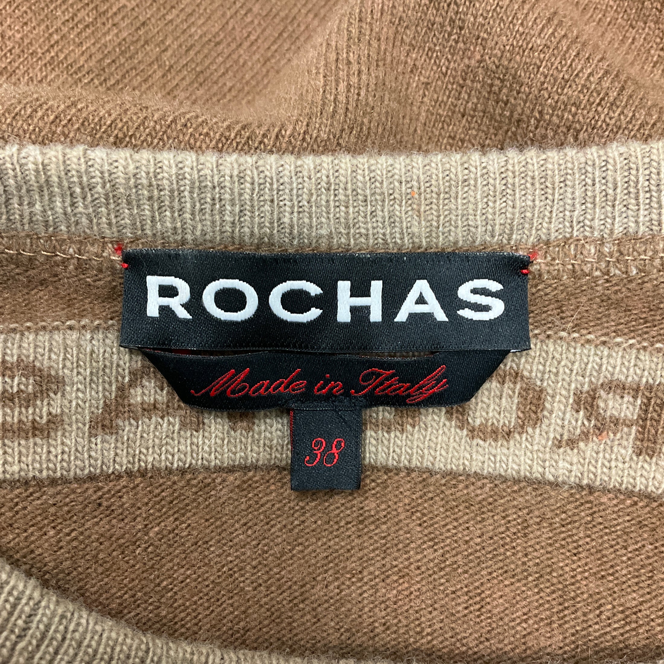 Rochas Tan / Brown Wool and Cashmere Knit Pullover Sweater