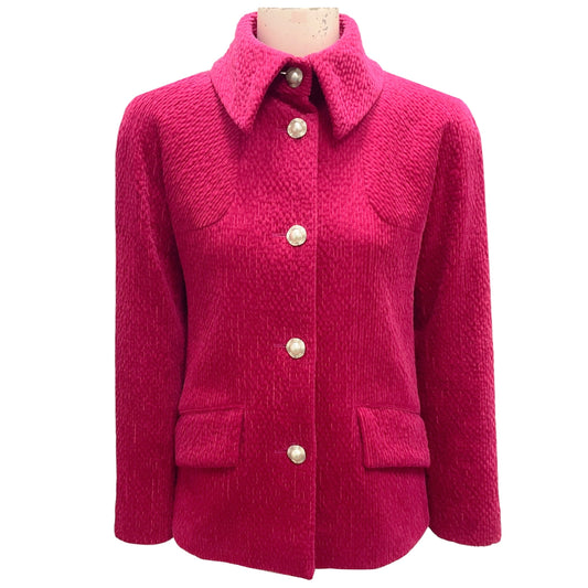 Chanel Fuchsia 2022 Chenille Corduroy Jacket