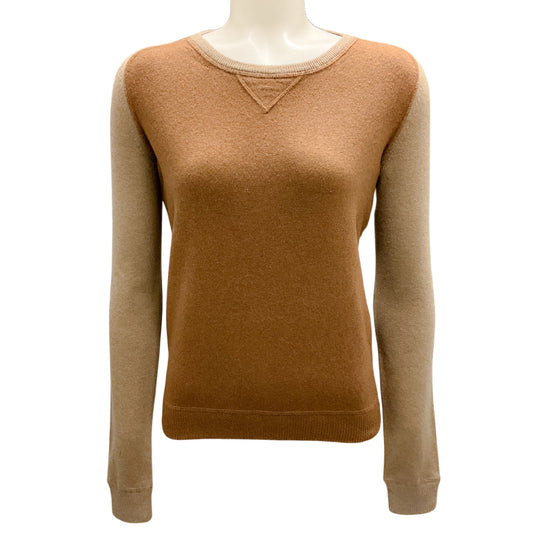 Rochas Tan / Brown Wool and Cashmere Knit Pullover Sweater