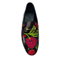 Load image into Gallery viewer, Gucci Black / Pink Multi Floral Embroidered Brocade Fabric Jordaan Horsebit Slip On Loafers
