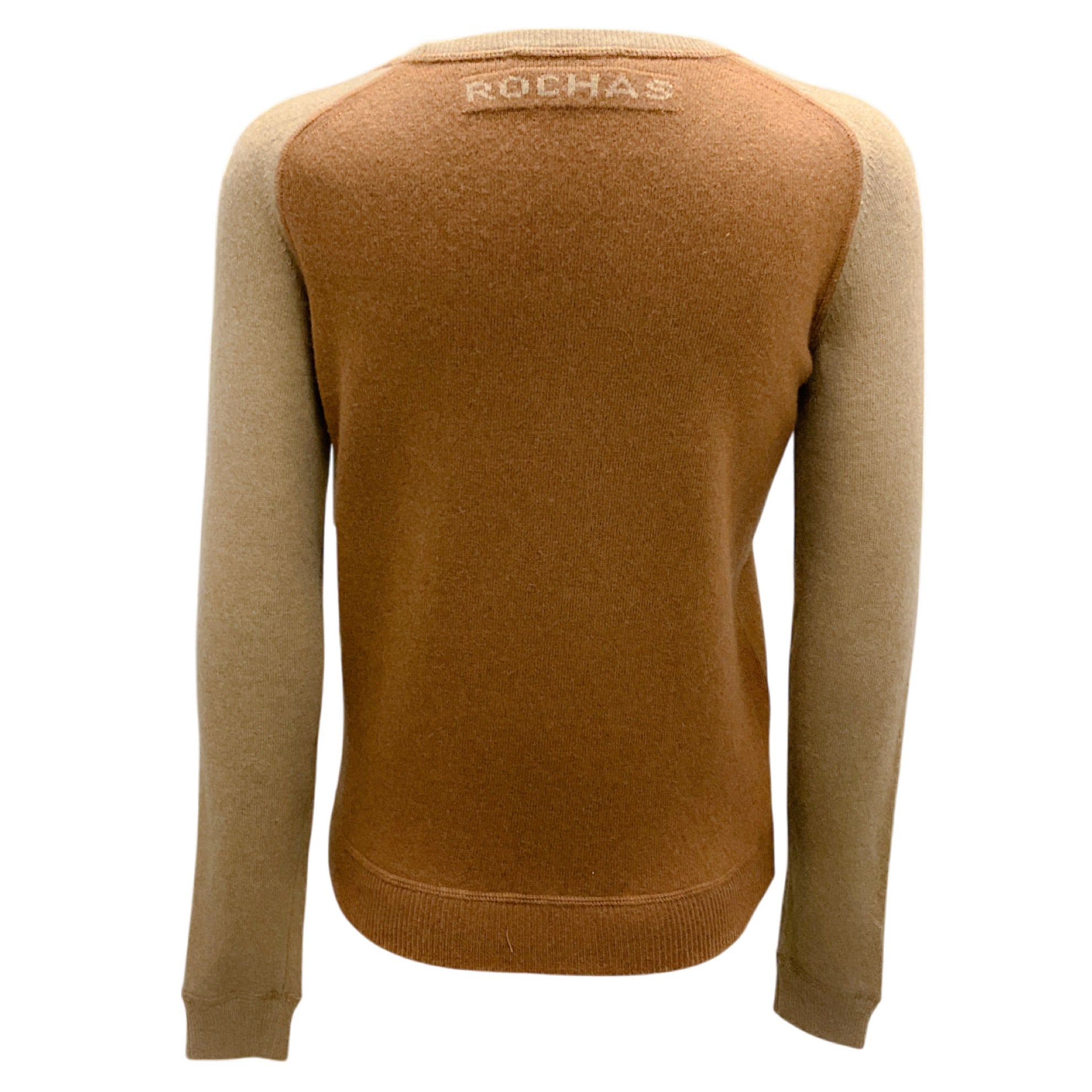 Rochas Tan / Brown Wool and Cashmere Knit Pullover Sweater