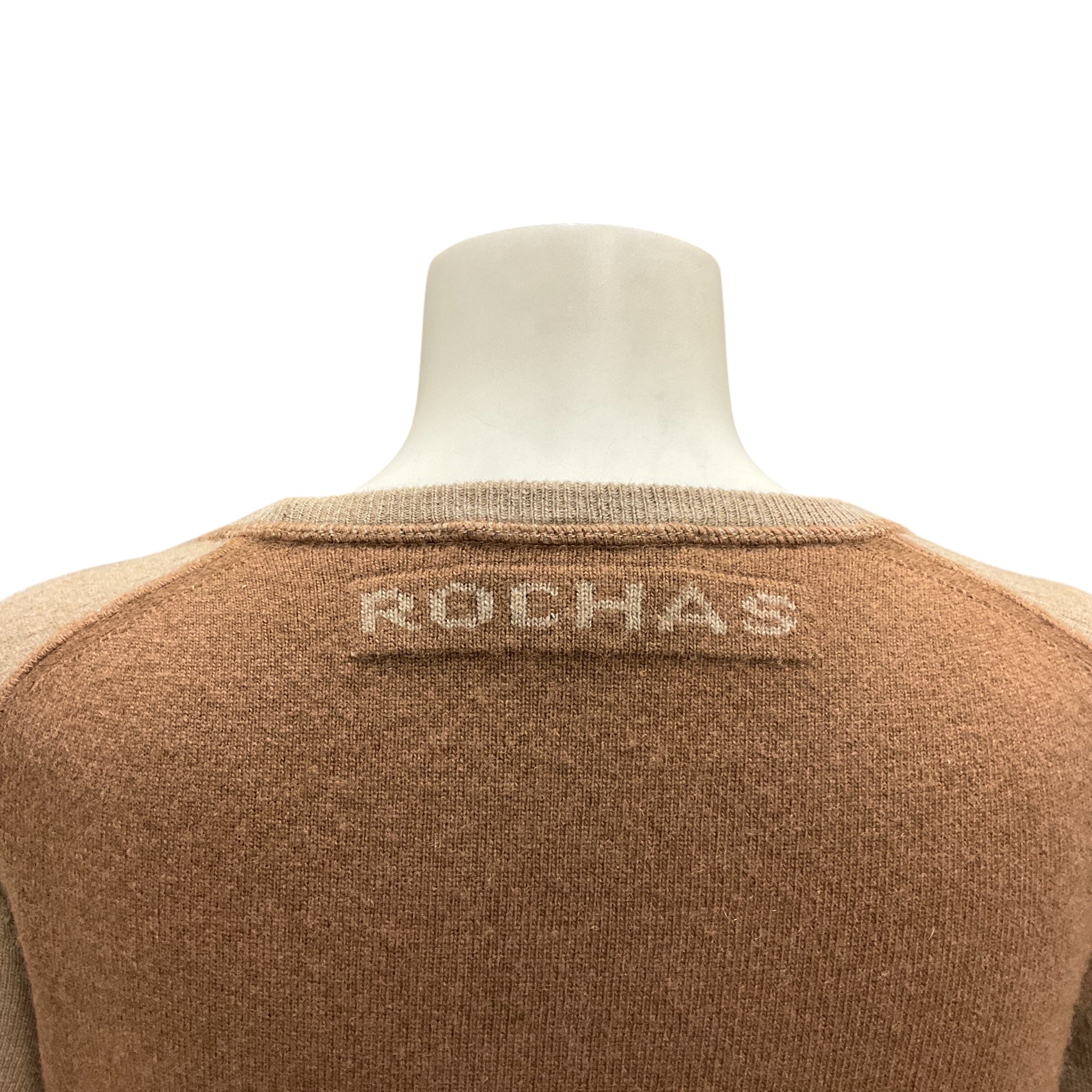 Rochas Tan / Brown Wool and Cashmere Knit Pullover Sweater