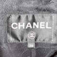 Load image into Gallery viewer, Chanel Black 2017 Black Belted Mid Length Wool Tweed Coat with CC Logo Lucite Buttons
