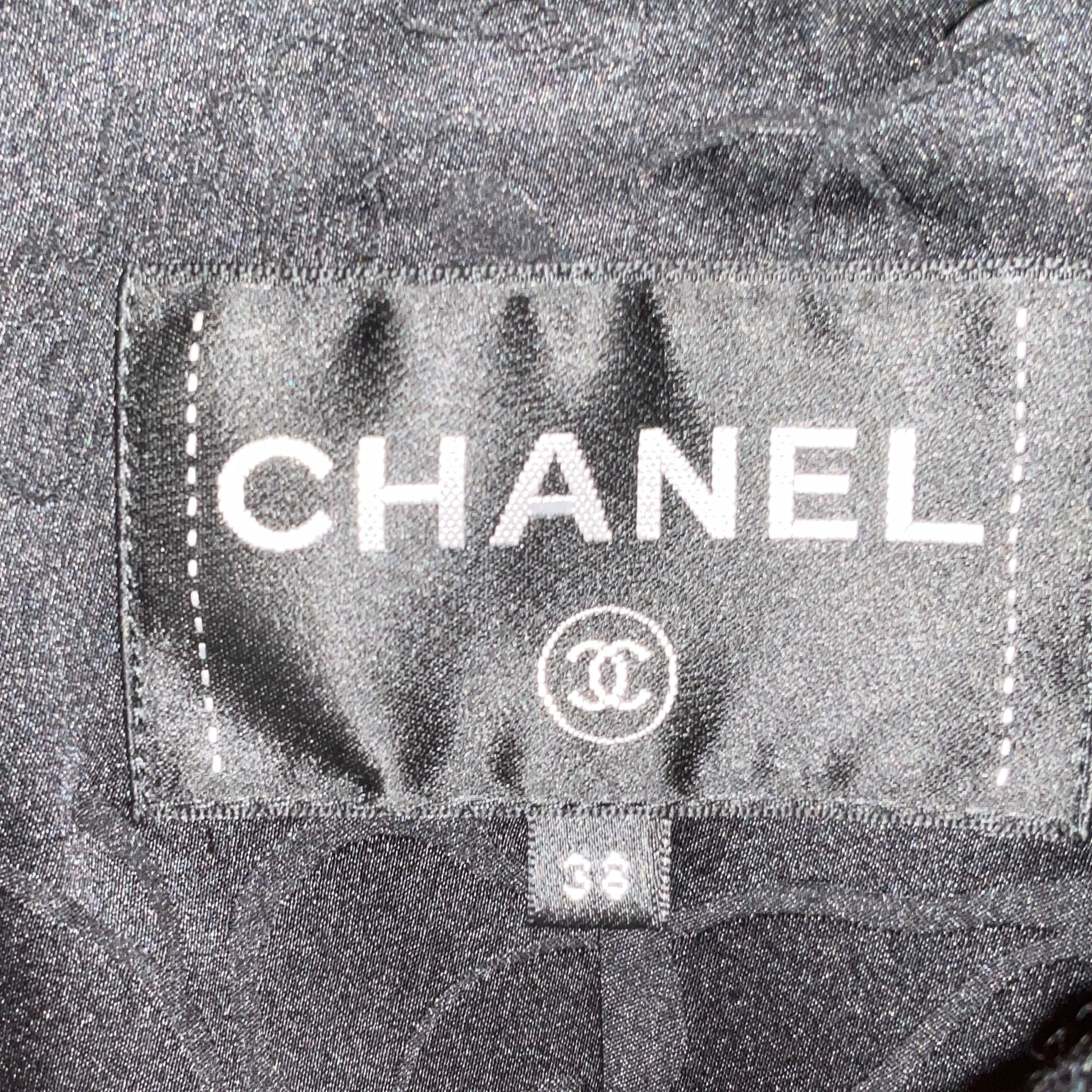 Chanel Black 2017 Black Belted Mid Length Wool Tweed Coat with CC Logo Lucite Buttons