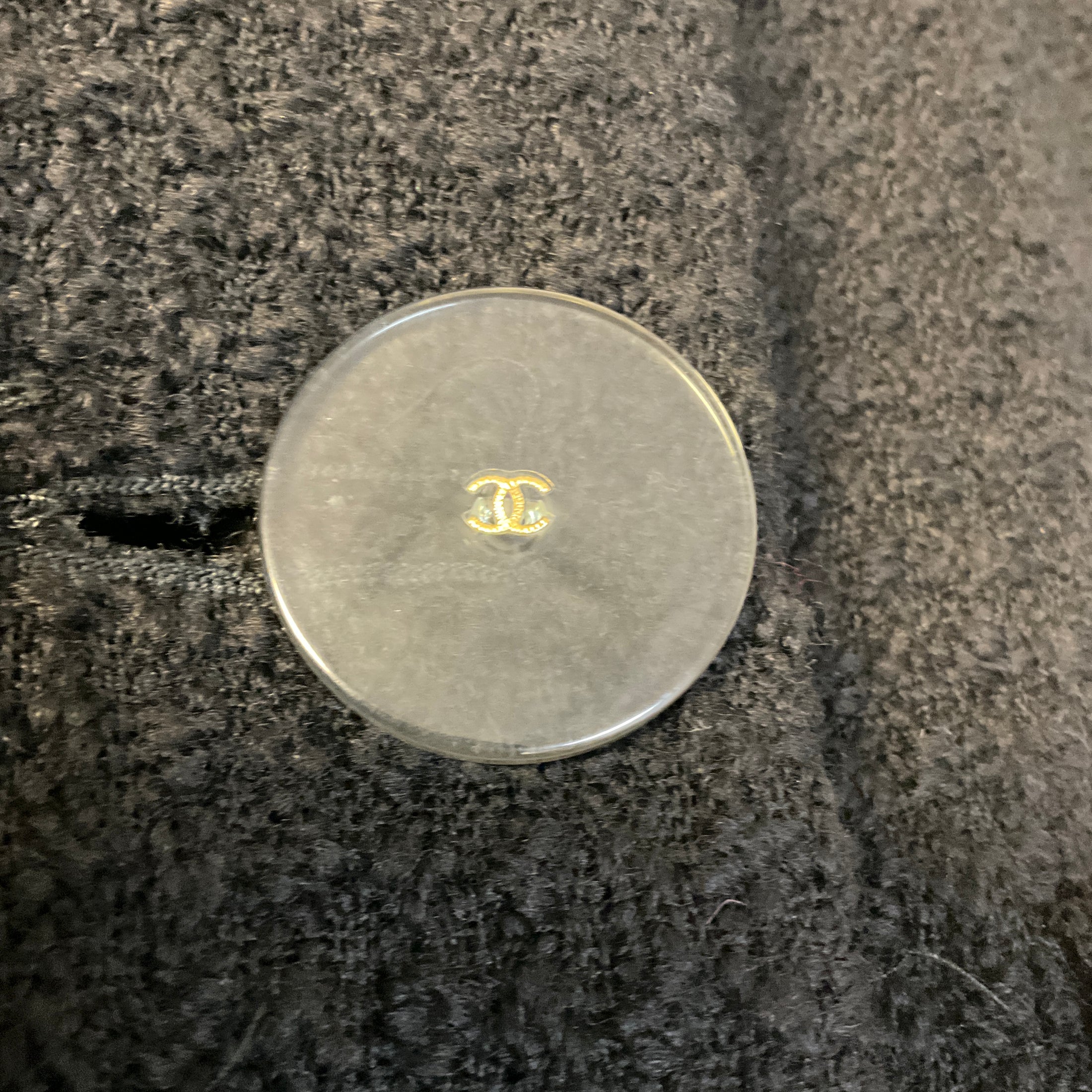 Chanel Black 2017 Black Belted Mid Length Wool Tweed Coat with CC Logo Lucite Buttons
