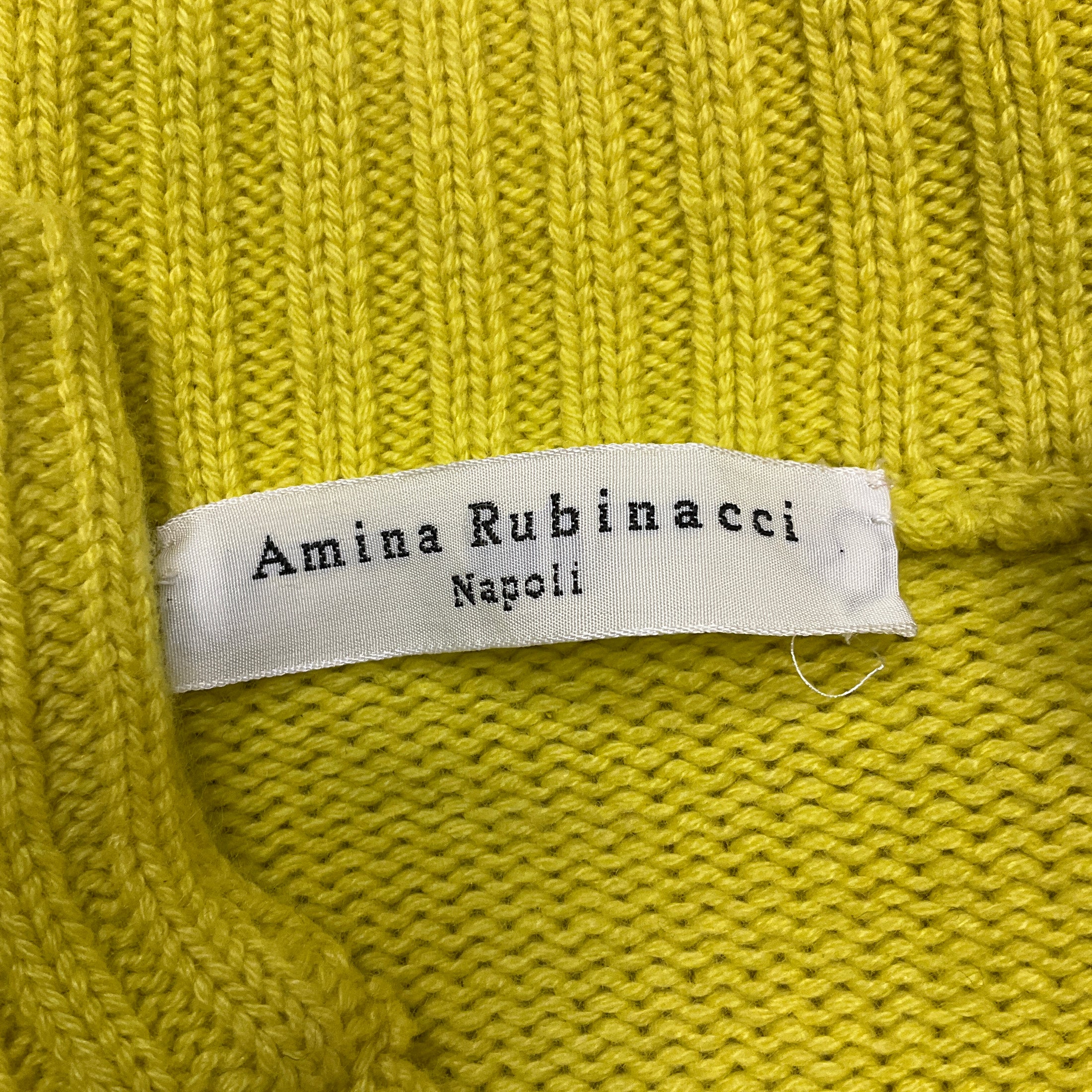 Amina Rubinacci Chartreuse Cashmere Knit Cardigan Sweater