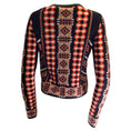 Load image into Gallery viewer, Alaia Black / Red Multi Geometric Jacquard Cardigan Knit Sweater
