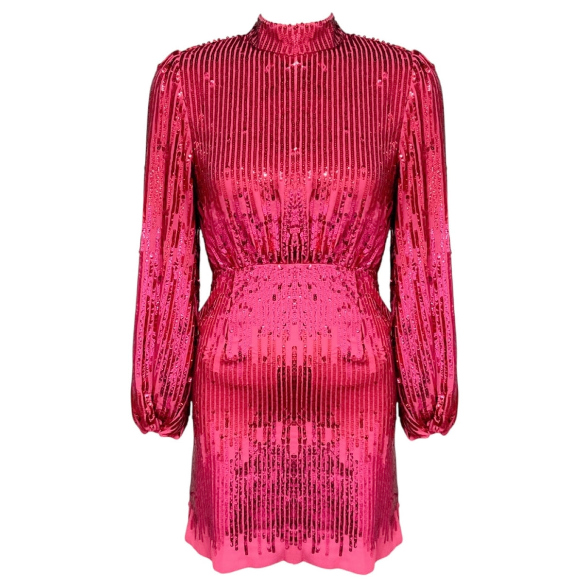 Rixo Hot Pink Lara Sequined Mini Dress