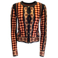 Load image into Gallery viewer, Alaia Black / Red Multi Geometric Jacquard Cardigan Knit Sweater
