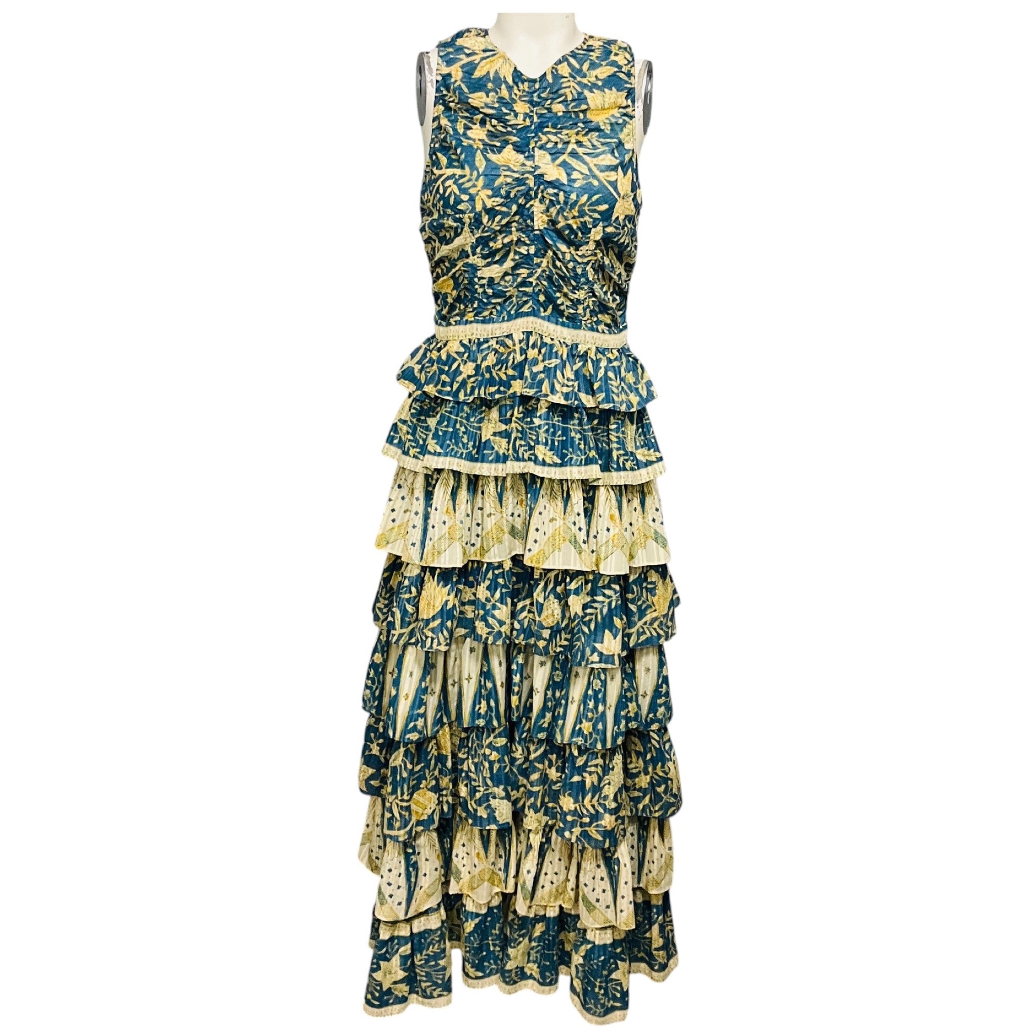 Ulla Johnson Blue / Ivory Multi Lanai Print Ariah Dress