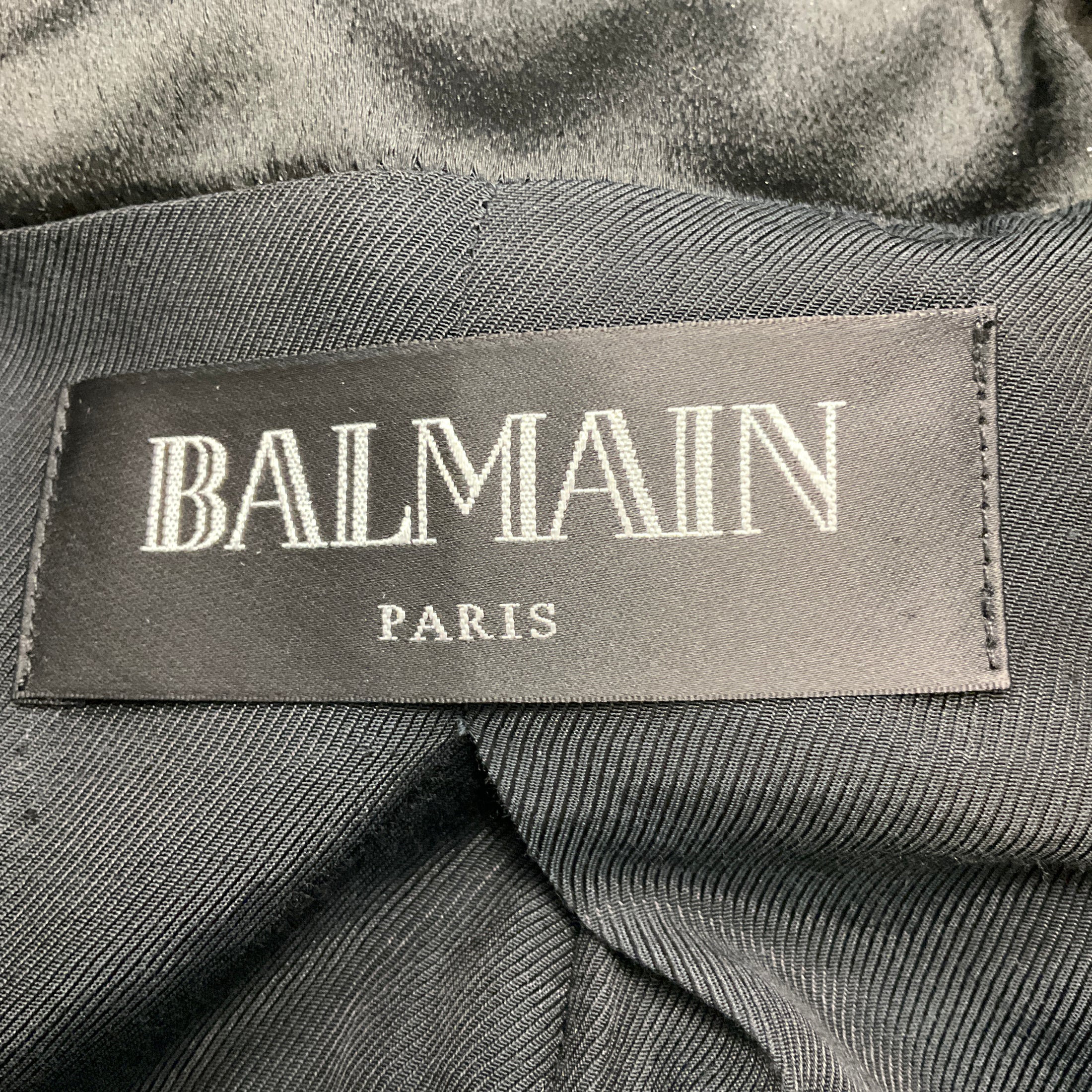 Balmain Black Sequin Double Breasted Blazer