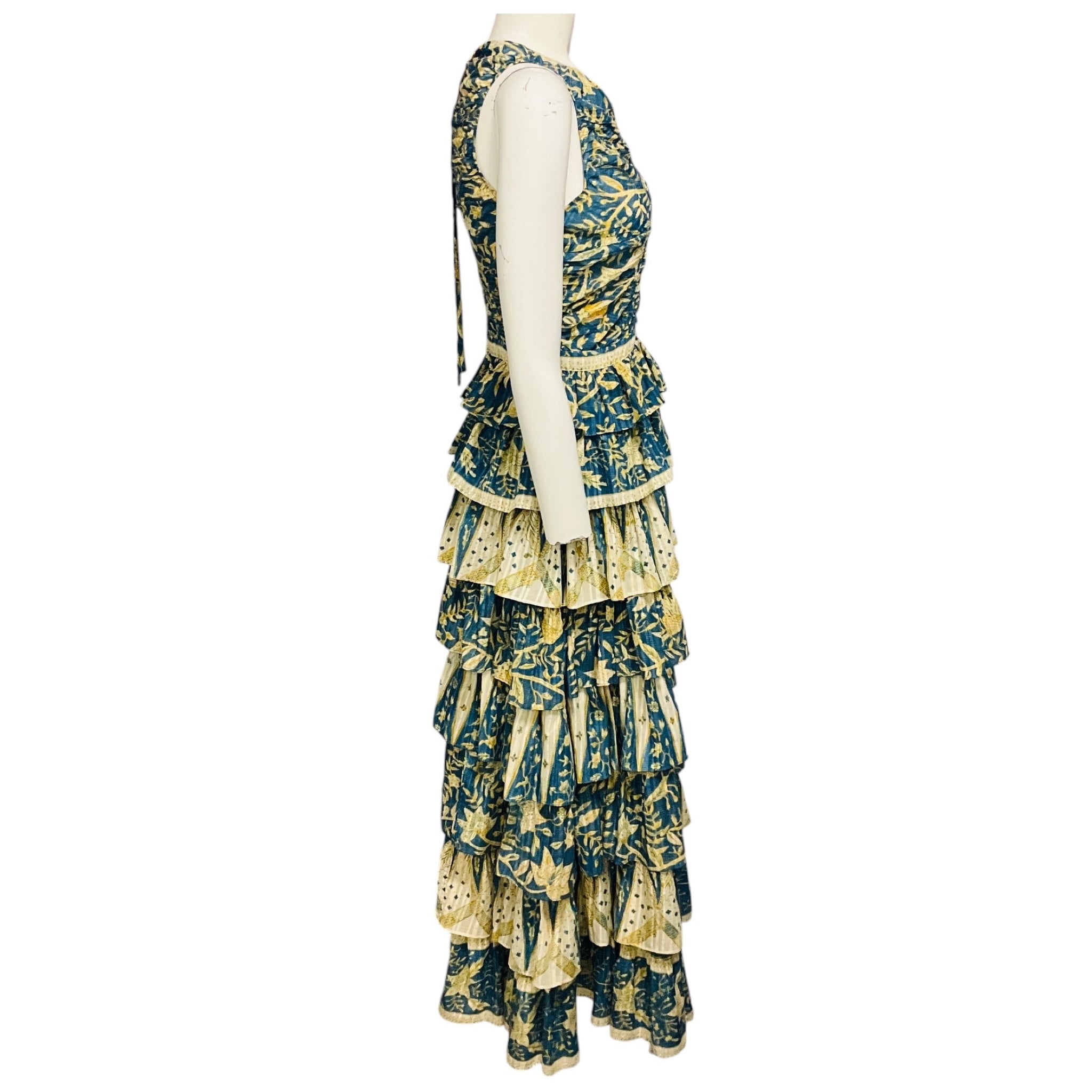 Ulla Johnson Blue / Ivory Multi Lanai Print Ariah Dress