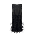 Load image into Gallery viewer, Chanel Black Bead and Feather Embellished Mesh Tulle Cocktail Dress
