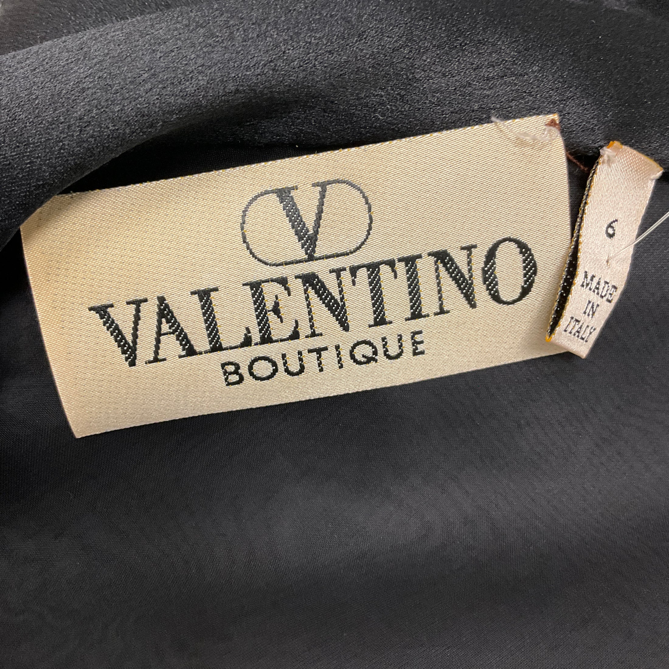 Valentino Boutique Vintage Silver / Black One Shoulder Silk Gown