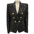 Load image into Gallery viewer, Balmain Black Sequin Double Breasted Blazer
