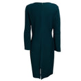 Load image into Gallery viewer, St. John Teal Green Long Sleeved Boucle Wool Knit Midi Dress with Slits
