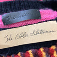 Load image into Gallery viewer, The Elder Statesman Black / Pink Multi Hand Knit 3D Mantra Crewneck Sweater
