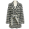 Load image into Gallery viewer, Theory Black / Ivory Belted Overlay Whistler Double Face Wool Coat

