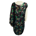 Load image into Gallery viewer, Malandrino by Catherine Malandrino Black / Purple / Green Multi Iridescent Sequined Asymmetrical Silk Dress
