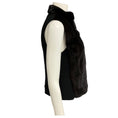Load image into Gallery viewer, Hermes Black Zip Front Cashmere Vest with Brown Mink Fur and Calfskin Leather Details
