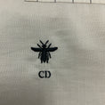 Load image into Gallery viewer, Christian Dior Ivory Pinstriped Bee Embroidered Silk Blouse
