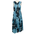 Load image into Gallery viewer, Ulla Johnson Light Blue Metallic Shimmer Twist Front Silk Maxi Dress
