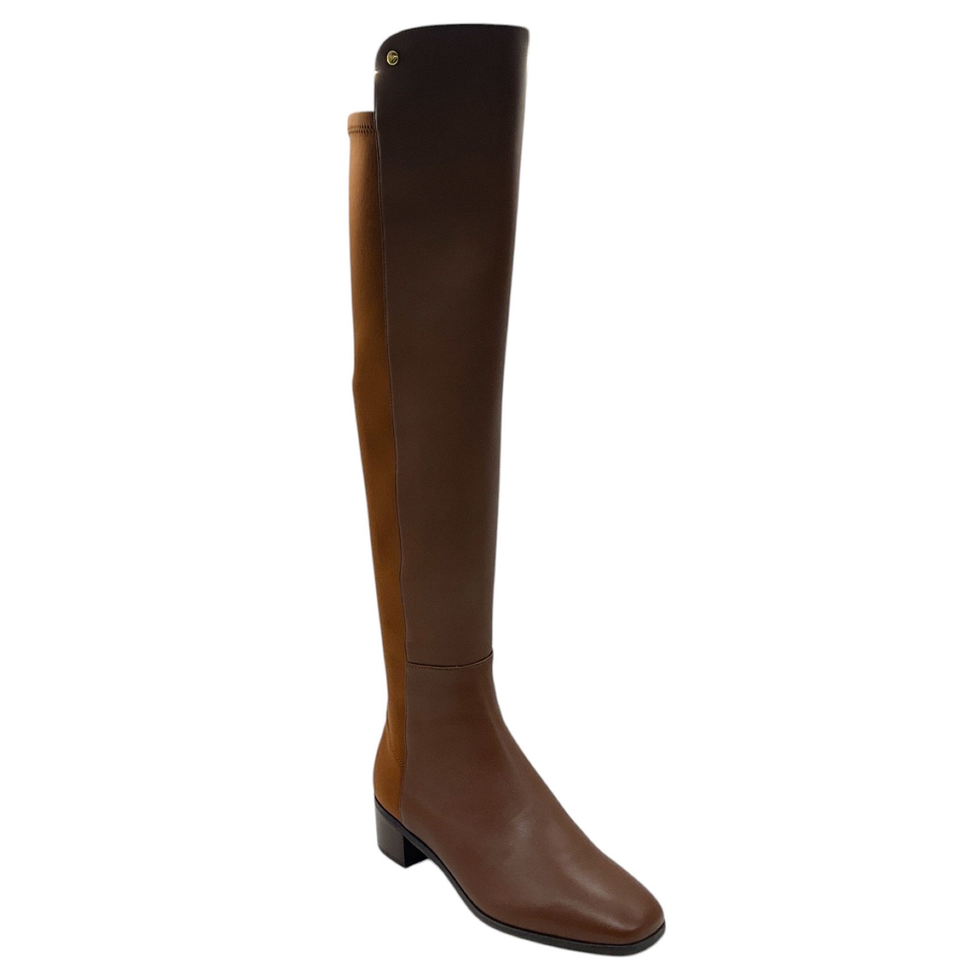 Stuart Weitzman Coffee Brown Nappa Leather Over-the-Knee City Block Square-Toe Boot