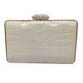 Load image into Gallery viewer, Judith Leiber White Alligator Skin Leather Clutch Bag
