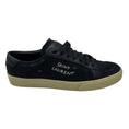 Load image into Gallery viewer, Saint Laurent Black Distressed Canvas and Smooth Leather Court Classic Sneakers
